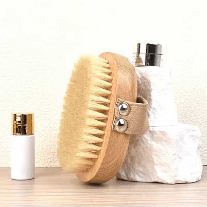 Natural Bristle Body Brush For Wet And Dry Use Exfoliating Massage Tool For Skin Renewal 3