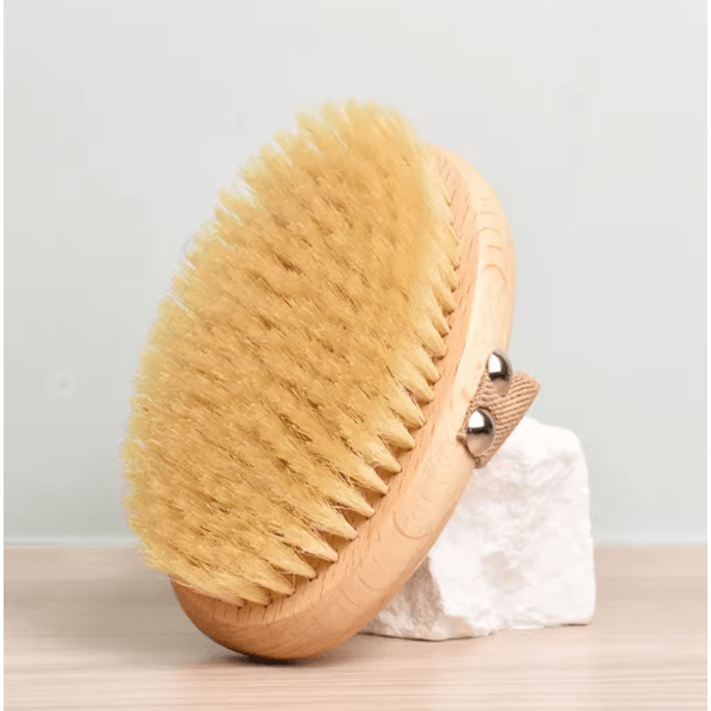 Natural Bristle Body Brush For Wet And Dry Use Exfoliating Massage Tool For Skin Renewal 4