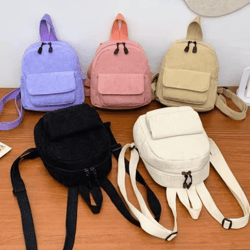 corduroy mini backpack for girls lightweight casual travel and school rucksack