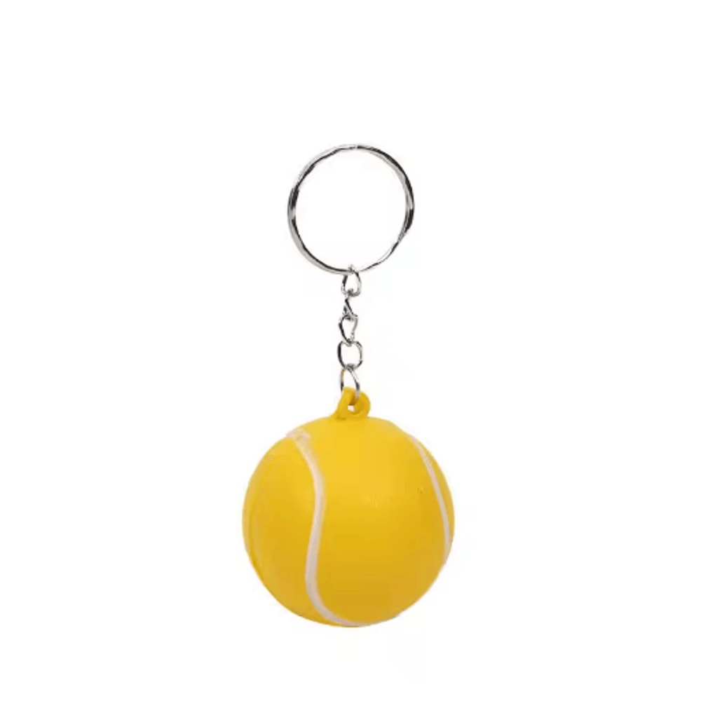 PU Leather Stress Ball Keychain Mini Foam Squeeze Toy For Anxiety Relief 2