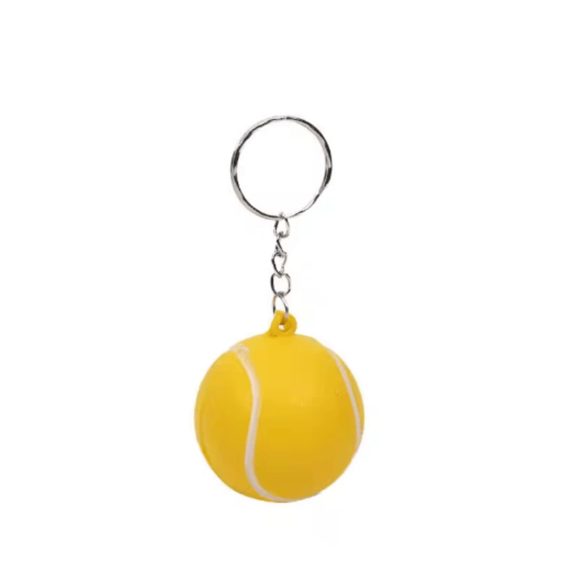 PU Leather Stress Ball Keychain Mini Foam Squeeze Toy For Anxiety Relief 2