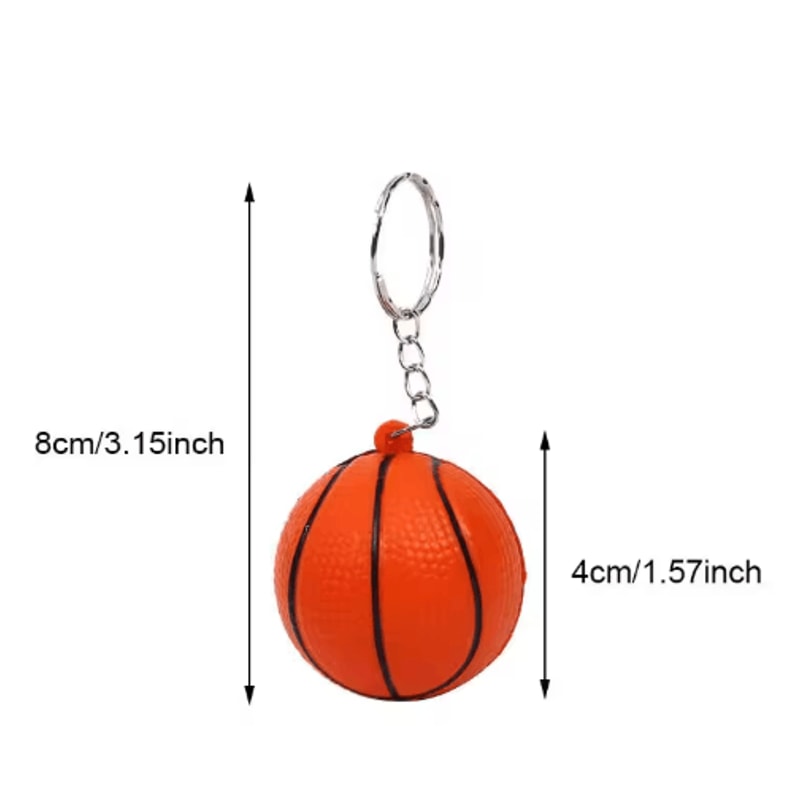 PU Leather Stress Ball Keychain Mini Foam Squeeze Toy For Anxiety Relief 8