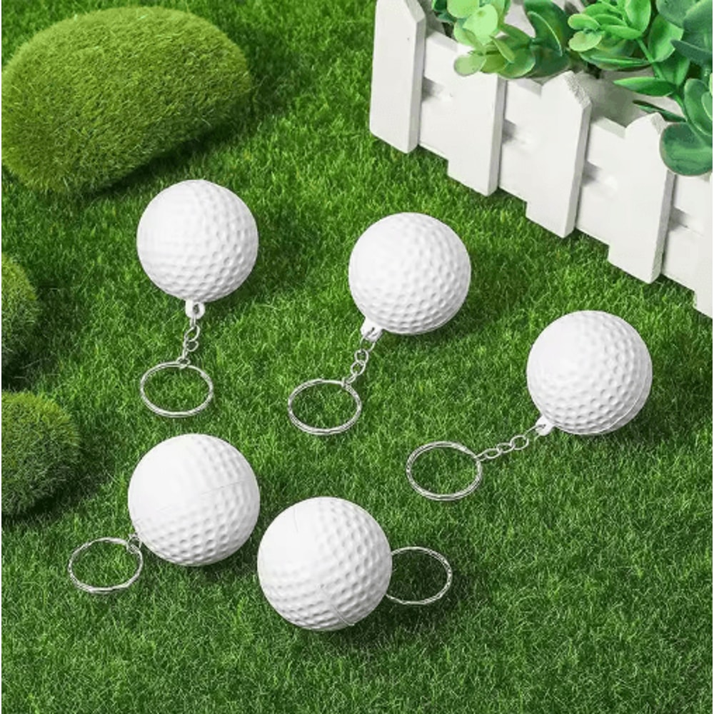 PU Leather Stress Ball Keychain Mini Foam Squeeze Toy For Anxiety Relief 9