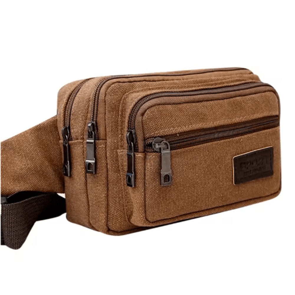 Canvas Waist Bag For Men HighCapacity Outdoor Waist Pack Phone Pouch 1