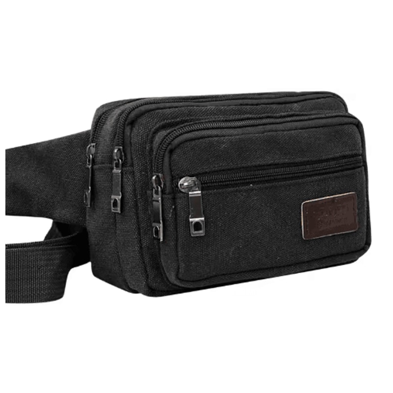 Canvas Waist Bag For Men HighCapacity Outdoor Waist Pack Phone Pouch 2