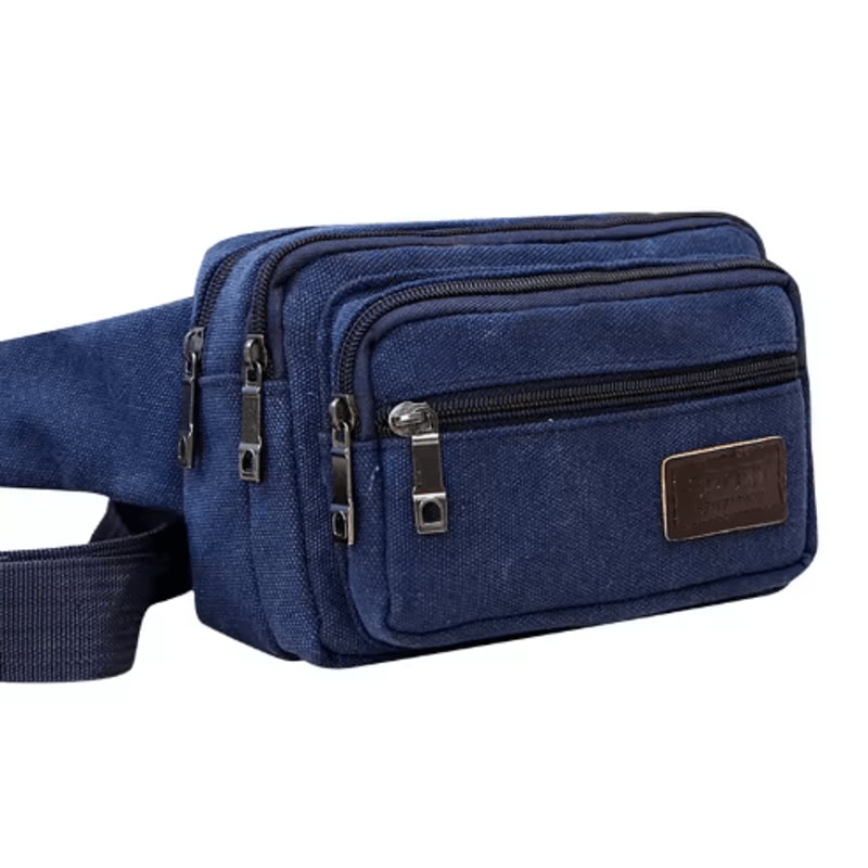 Canvas Waist Bag For Men HighCapacity Outdoor Waist Pack Phone Pouch 3