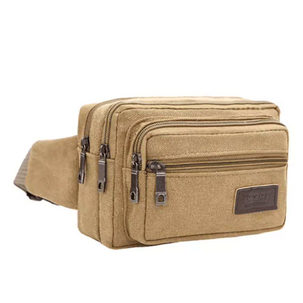 Canvas Waist Bag For Men HighCapacity Outdoor Waist Pack Phone Pouch 4