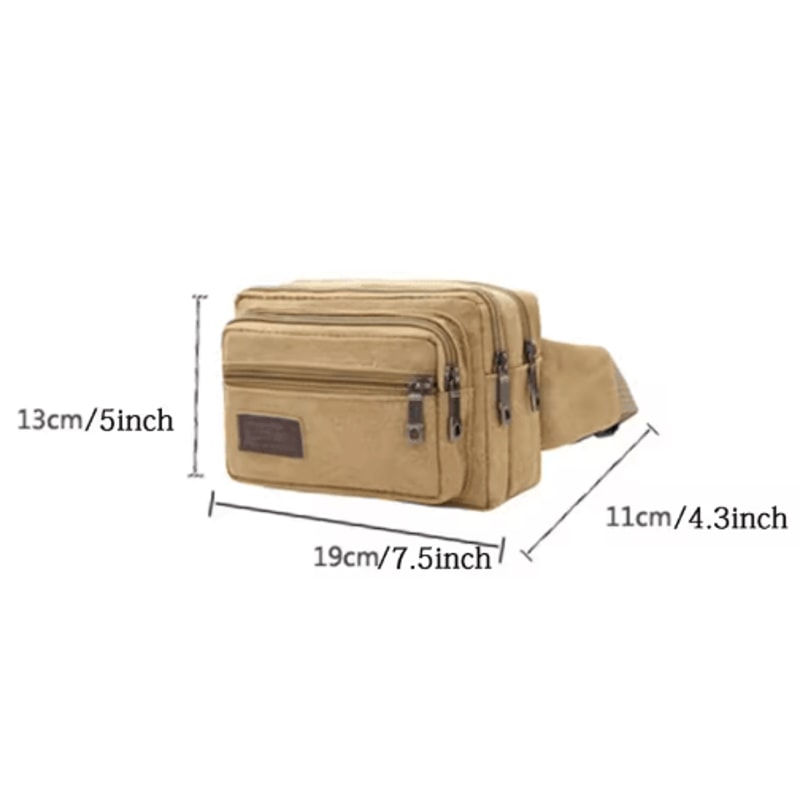 Canvas Waist Bag For Men HighCapacity Outdoor Waist Pack Phone Pouch 6