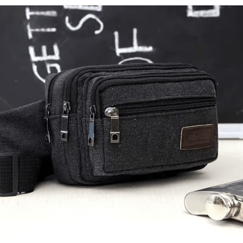 Canvas Waist Bag For Men HighCapacity Outdoor Waist Pack Phone Pouch 9