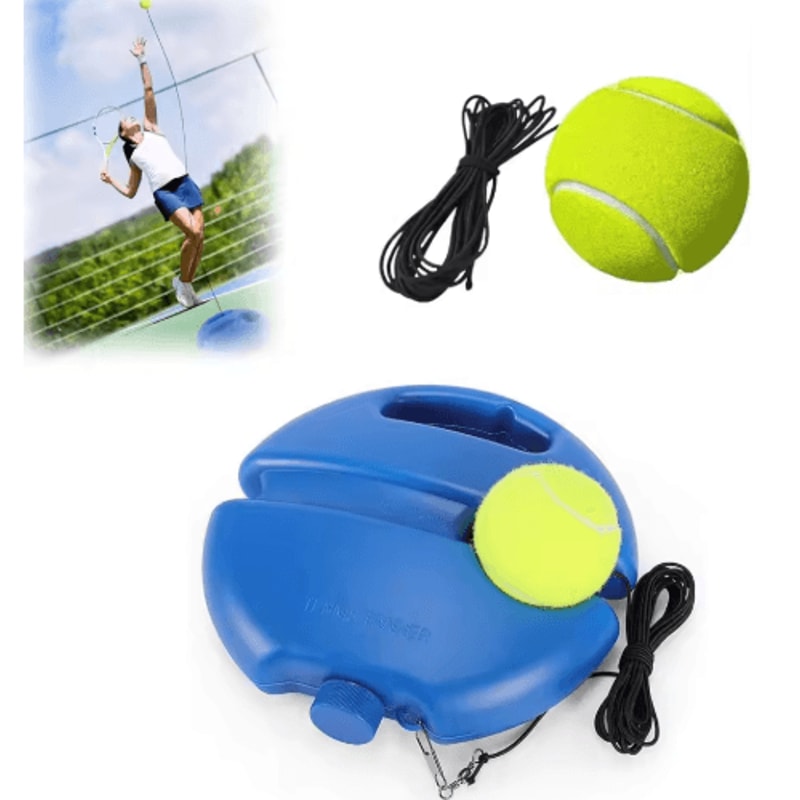Tennis Trainer Rebound Ball Set Self Practice Training Tool With String Baseboard 0