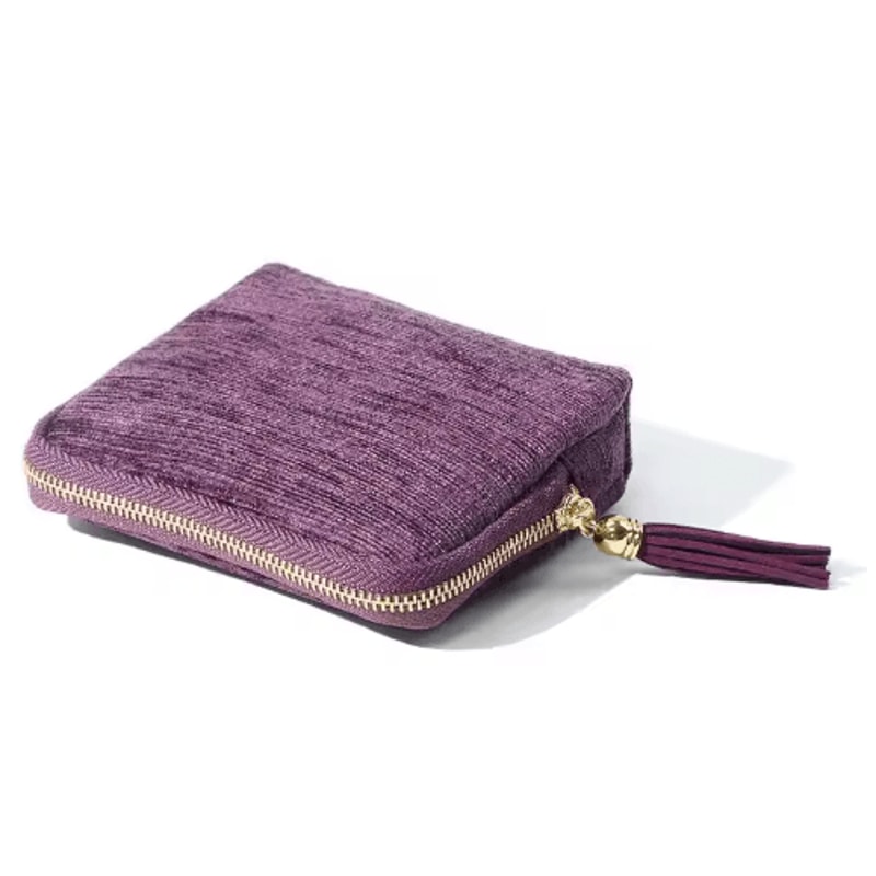 Portable Travel Jewelry Organizer Bag MultiLayer Tassel Zipper Storage For Bracelets Jade 4