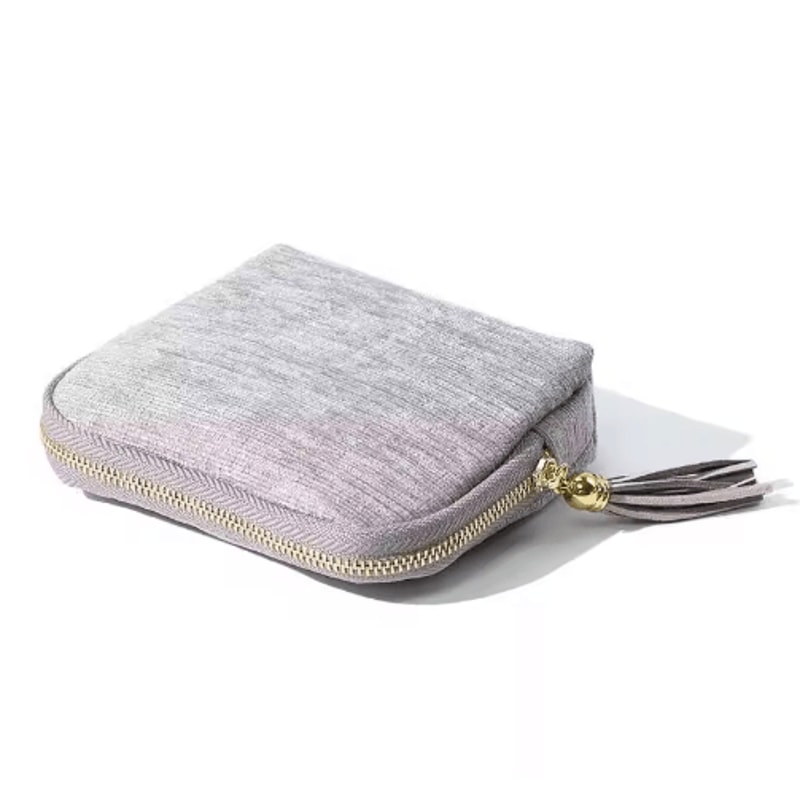 Portable Travel Jewelry Organizer Bag MultiLayer Tassel Zipper Storage For Bracelets Jade 5