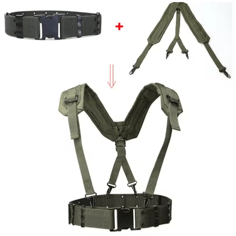 Mens YShaped Adjustable Outdoor Belt Mountaineering Shoulder Chest Support Strap 0