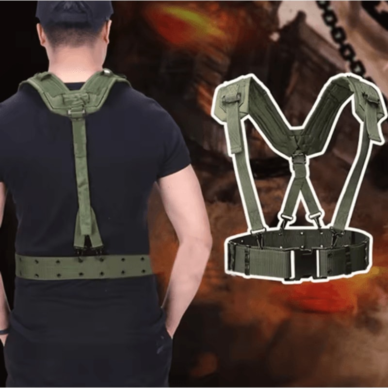 Mens YShaped Adjustable Outdoor Belt Mountaineering Shoulder Chest Support Strap 9