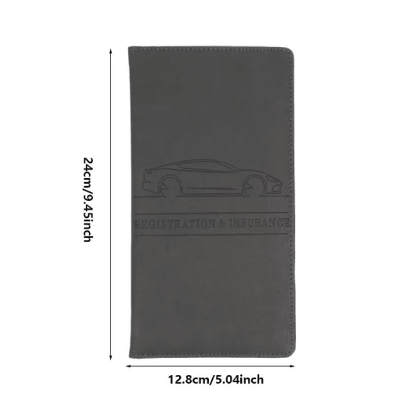 Leather Car Document Holder Registration Insurance Wallet With Card Storage 12