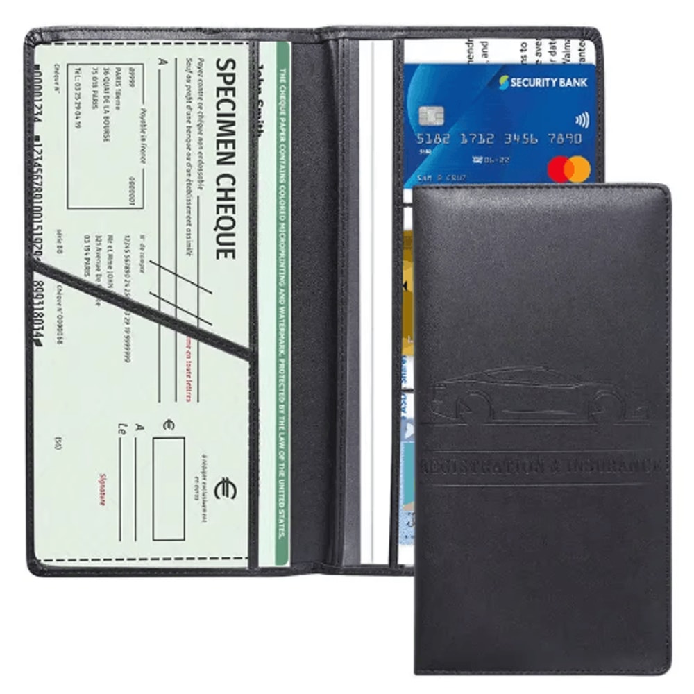 Leather Car Document Holder Registration Insurance Wallet With Card Storage 0