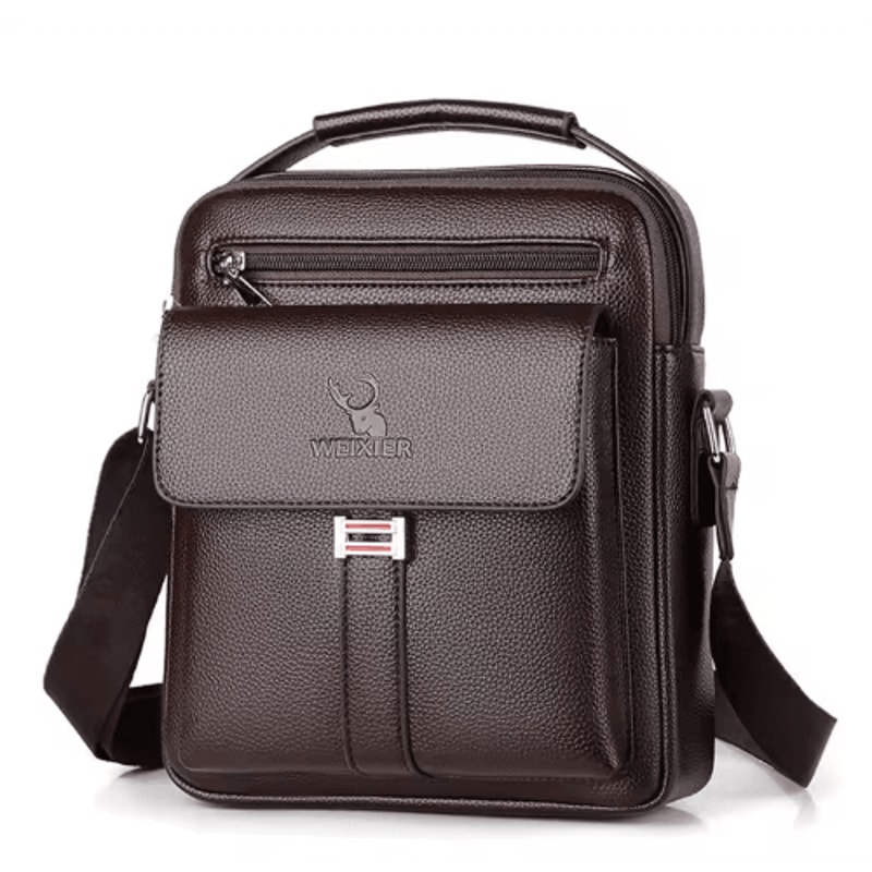 Mens PU Leather Shoulder Bag Business Flap Crossbody Messenger Bag 3