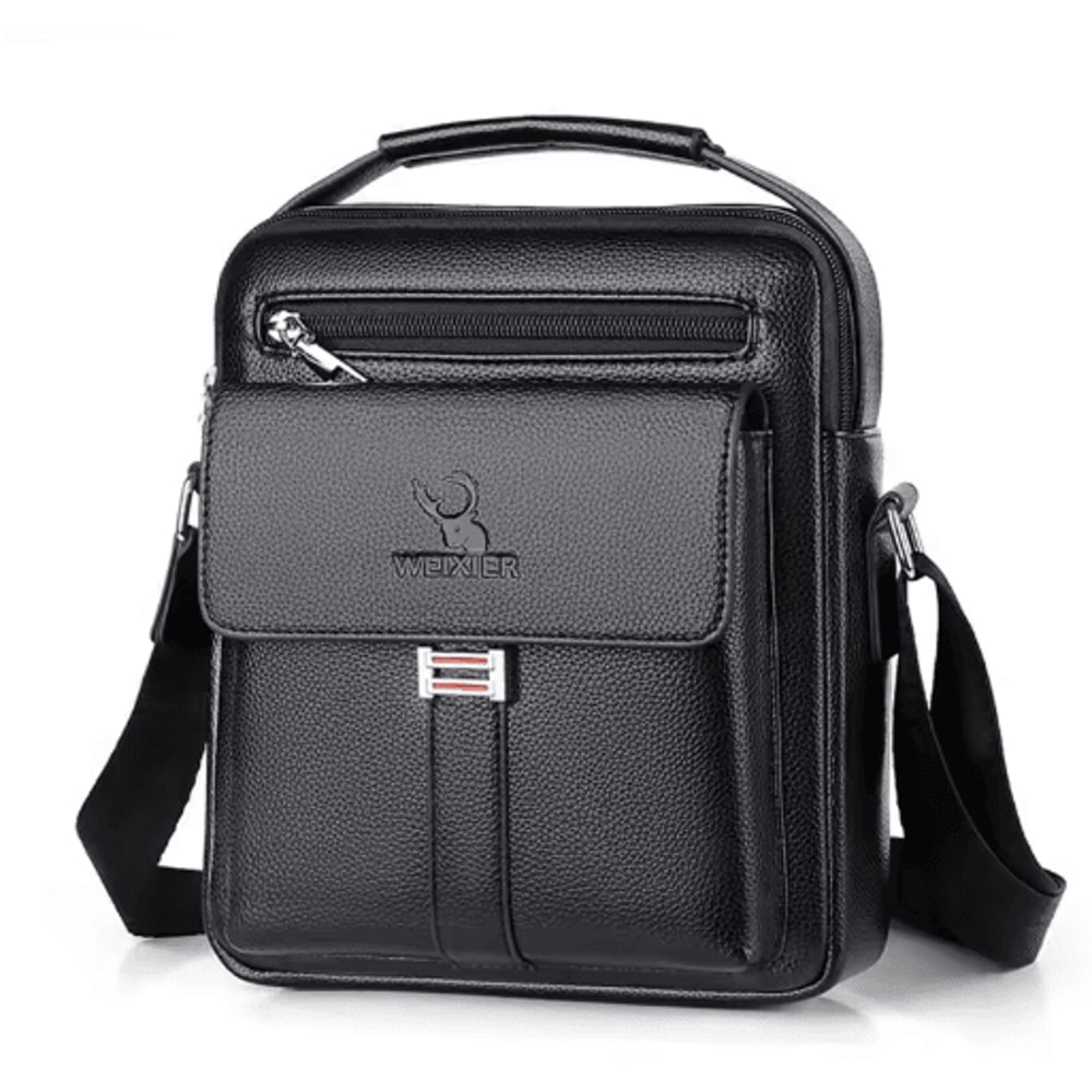 Mens PU Leather Shoulder Bag Business Flap Crossbody Messenger Bag 4