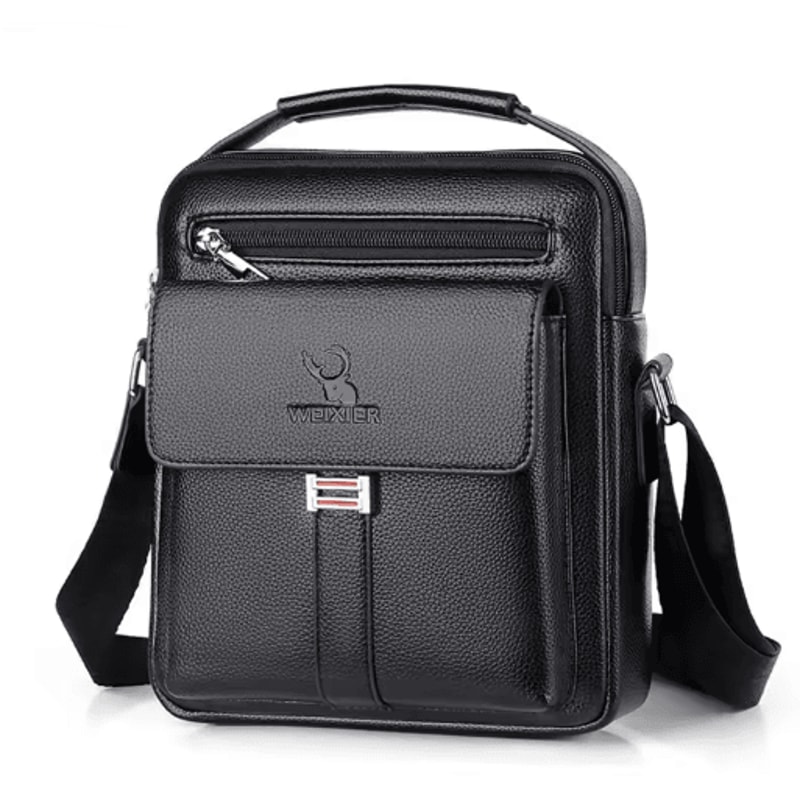 Mens PU Leather Shoulder Bag Business Flap Crossbody Messenger Bag 4