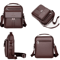Mens PU Leather Shoulder Bag Business Flap Crossbody Messenger Bag 7
