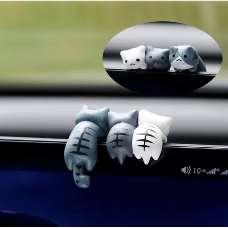 Lucky Cat Car Dashboard Ornament Cute Resin ManekiNeko Auto Interior Decor 0