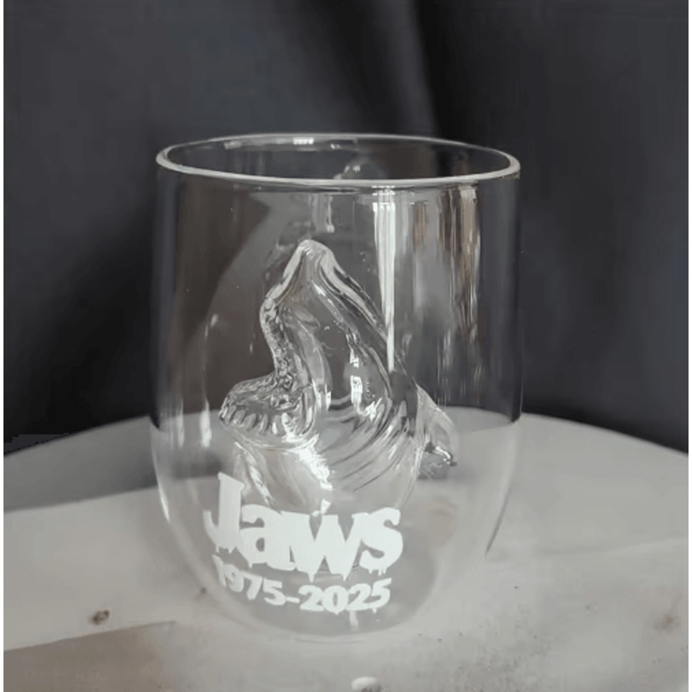 Jaws 50th Anniversary Limited Edition Whiskey Glass Bruce Shark Collectible Tumbler 3