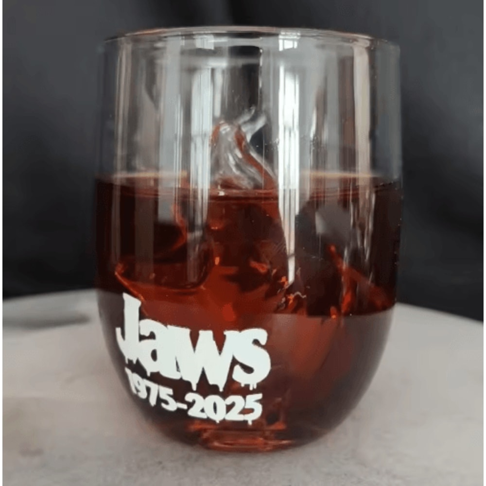 Jaws 50th Anniversary Limited Edition Whiskey Glass Bruce Shark Collectible Tumbler 4