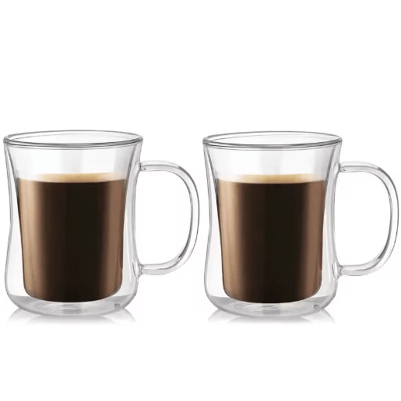 Handmade Double Wall Glass Cup Set HeatResistant Transparent Beer Coffee Whiskey Mugs 2