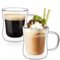 Handmade Double Wall Glass Cup Set HeatResistant Transparent Beer Coffee Whiskey Mugs 0