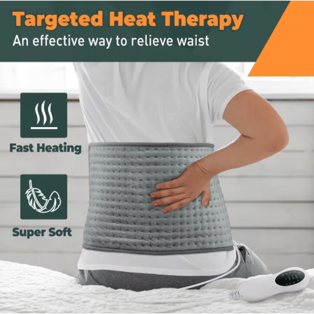 Electric Heating Pad With Timer Adjustable Thermal Heated Cushion For Home Office 11