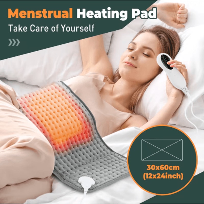 Electric Heating Pad With Timer Adjustable Thermal Heated Cushion For Home Office 0