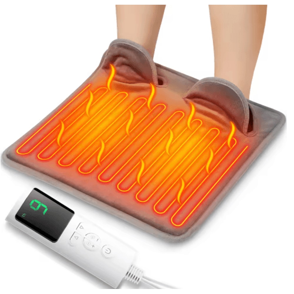 Electric Foot Heating Pad With 9 Heat Levels Plush Washable Foot Warmer With Timer 1