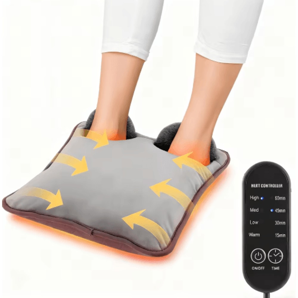 Electric Foot Heating Pad With 9 Heat Levels Plush Washable Foot Warmer With Timer 5