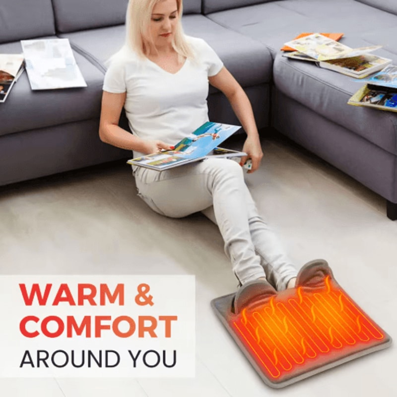 Electric Foot Heating Pad With 9 Heat Levels Plush Washable Foot Warmer With Timer 8