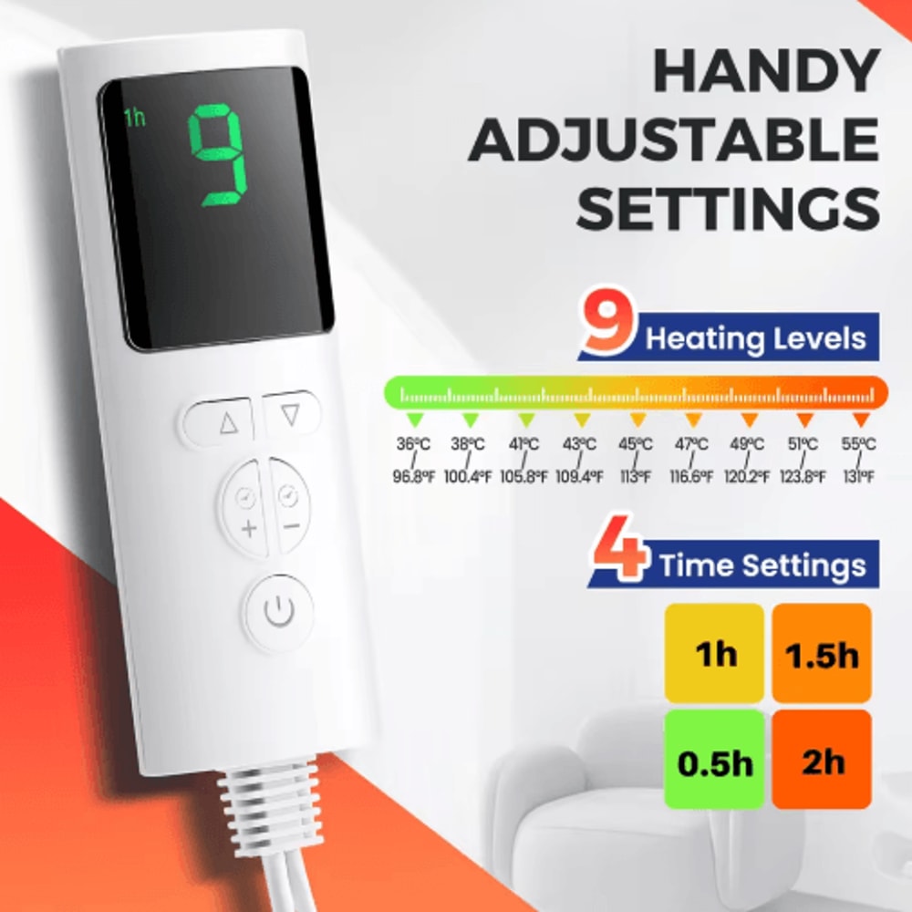 Electric Foot Heating Pad With 9 Heat Levels Plush Washable Foot Warmer With Timer 9