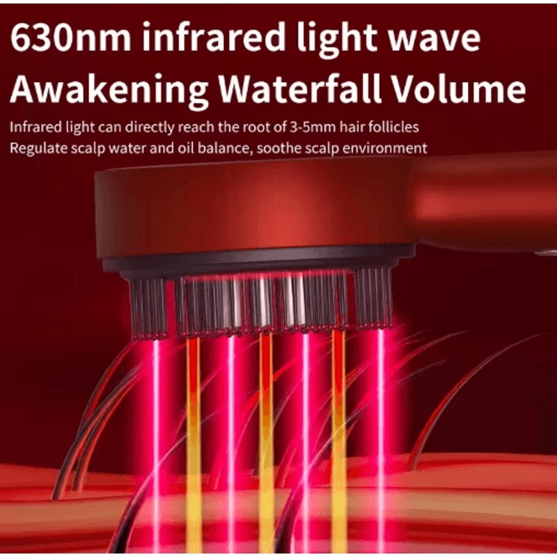 Electric Scalp Massage Comb With Red Light Vibrating Hair Growth Oil Applicator Brush 5