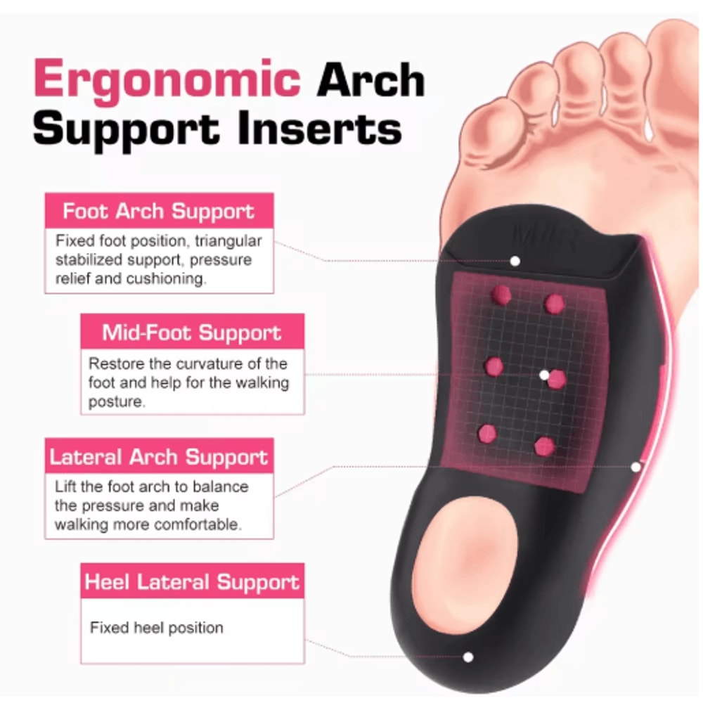 Adjustable Arch Support Orthopedic Insole Heel Lift Half Pad For Walking Comfort 7
