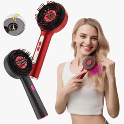 electric head massager hair growth comb – led light therapy scalp brush with oil applicator