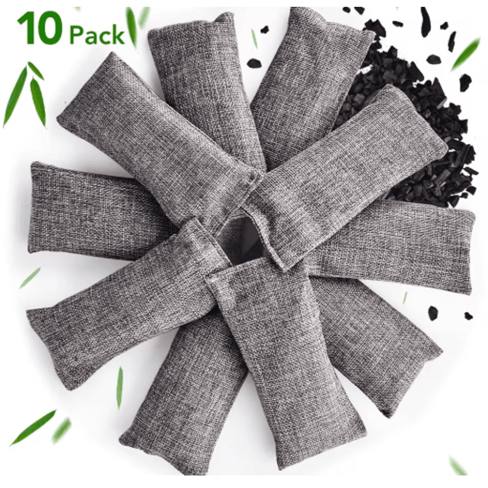 Bamboo Charcoal Air Purifying Bags 10PCS Activated Odor Moisture Absorbers 0