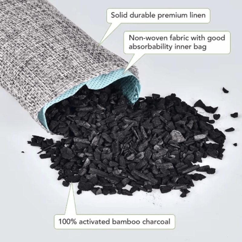 Bamboo Charcoal Air Purifying Bags 10PCS Activated Odor Moisture Absorbers 5