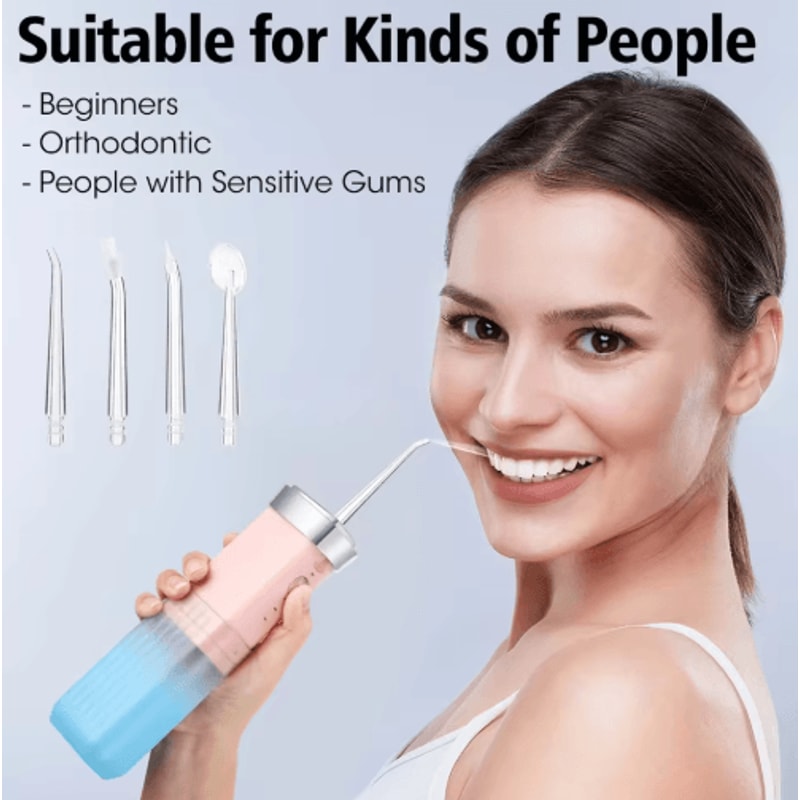 Portable Smart Water Flosser Rechargeable Electric Oral Irrigator With 4 Jet Tips 4