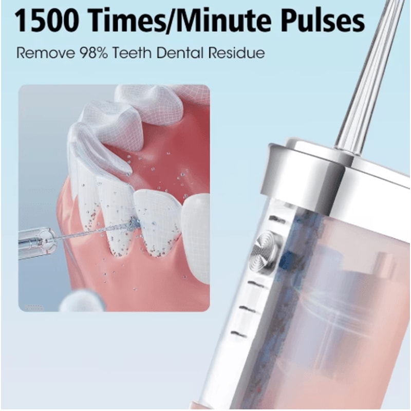 Portable Smart Water Flosser Rechargeable Electric Oral Irrigator With 4 Jet Tips 5