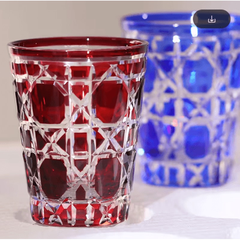 Hand Cut Multi Colored Cocktail Tumbler 260 Ml Colored Whiskey Glass For Coffee Water And Spirits 10