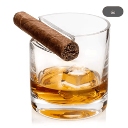 crystal whiskey and cigar glass tiki style crystal whiskey tumbler with built in cigar holder