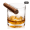 Crystal Whiskey And Cigar Glass Tiki Style Crystal Whiskey Tumbler With Built In Cigar Holder 0