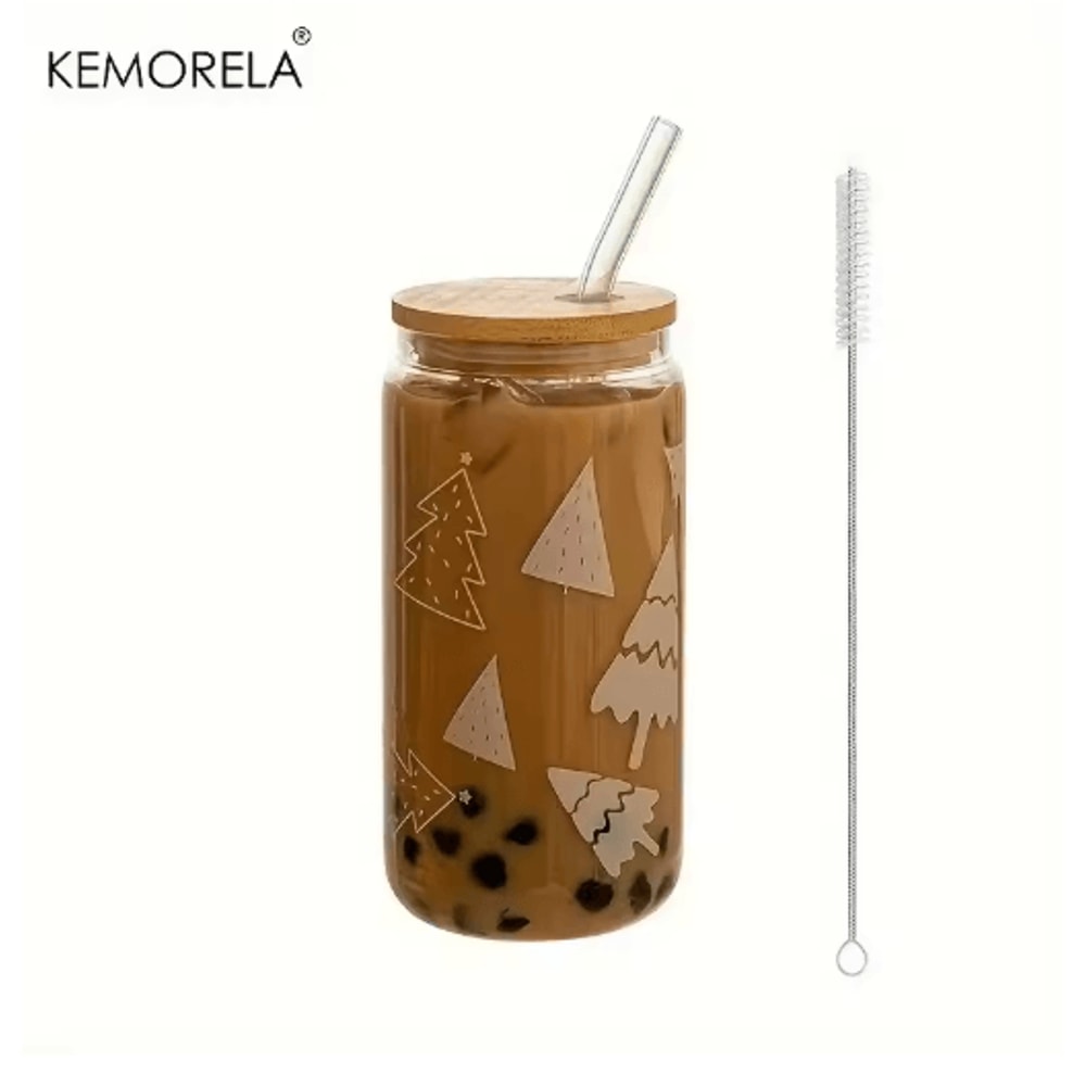 Christmas Beer Can Glass Cup With Lid And Straw 480 Ml Holiday Coffee And Drink Tumbler 1 To 4 PCS 2
