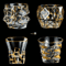 Gold Line Crystal Whiskey Tumblers Set Golden Rim Whisky Glasses For Cocktails Wine And Beer 0