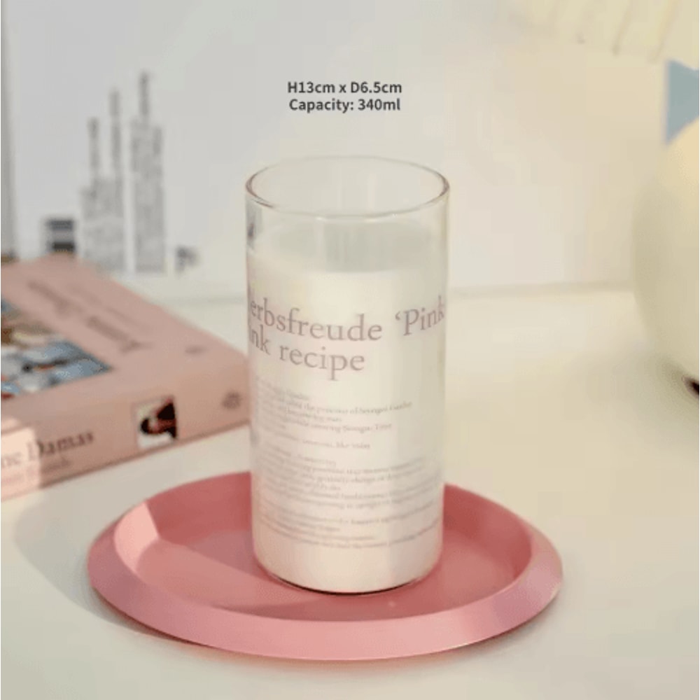 Korean Style Glass Tumbler With English Letter Design Heat Resistant Clear Coffee And Tea Mug 2