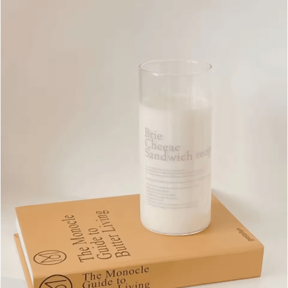 Korean Style Glass Tumbler With English Letter Design Heat Resistant Clear Coffee And Tea Mug 3