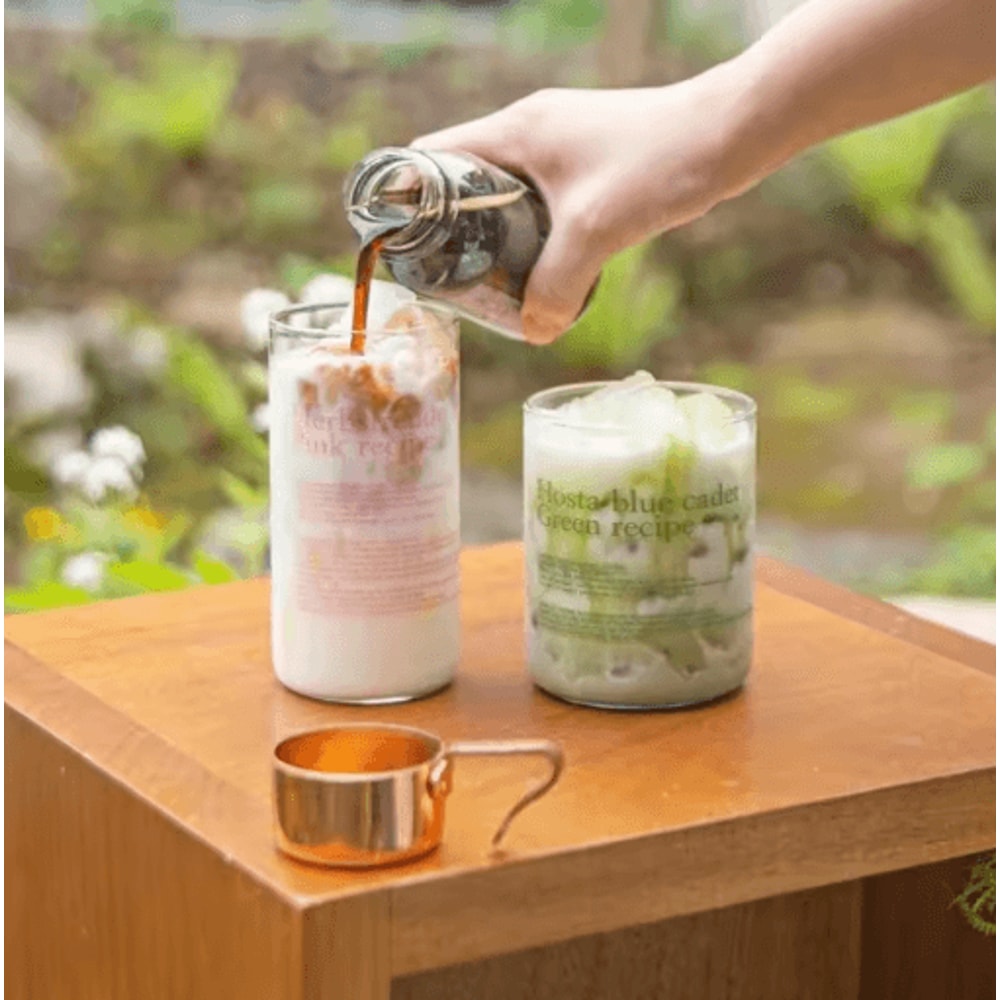 Korean Style Glass Tumbler With English Letter Design Heat Resistant Clear Coffee And Tea Mug 0